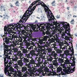 Marc By Marc Jacobs Workwear Laptop Bag Black/Purple Print 14”x10”